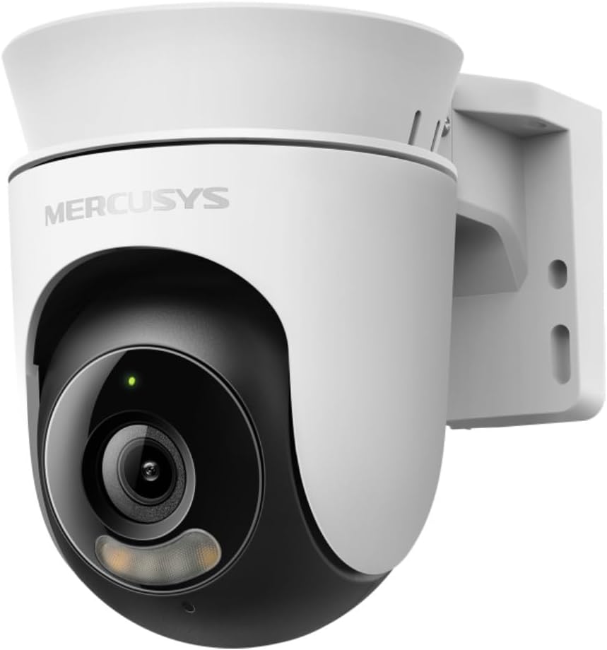 Camera de Segurança wifi Externa Mercusys MC510 TP-Link Visão Noturna Colorida 2K 360° a prova d´água IP65 Áudio Bidirecional Compatível com Alexa MicroSD 512G (vendido separadamente)