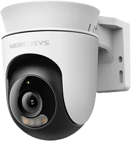 Camera de Segurança wifi Externa Mercusys MC510 TP-Link Visão Noturna Colorida 2K 360° a prova d´água IP65 Áudio Bidirecional Compatível com Alexa MicroSD 512G (vendido separadamente)