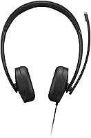 Vista 1 de Lenovo Auriculares estéreo con cable USB-A para PC/portátil, cancelación de ruido AI a través de la aplicación, 4.94 oz ligeros, auriculares