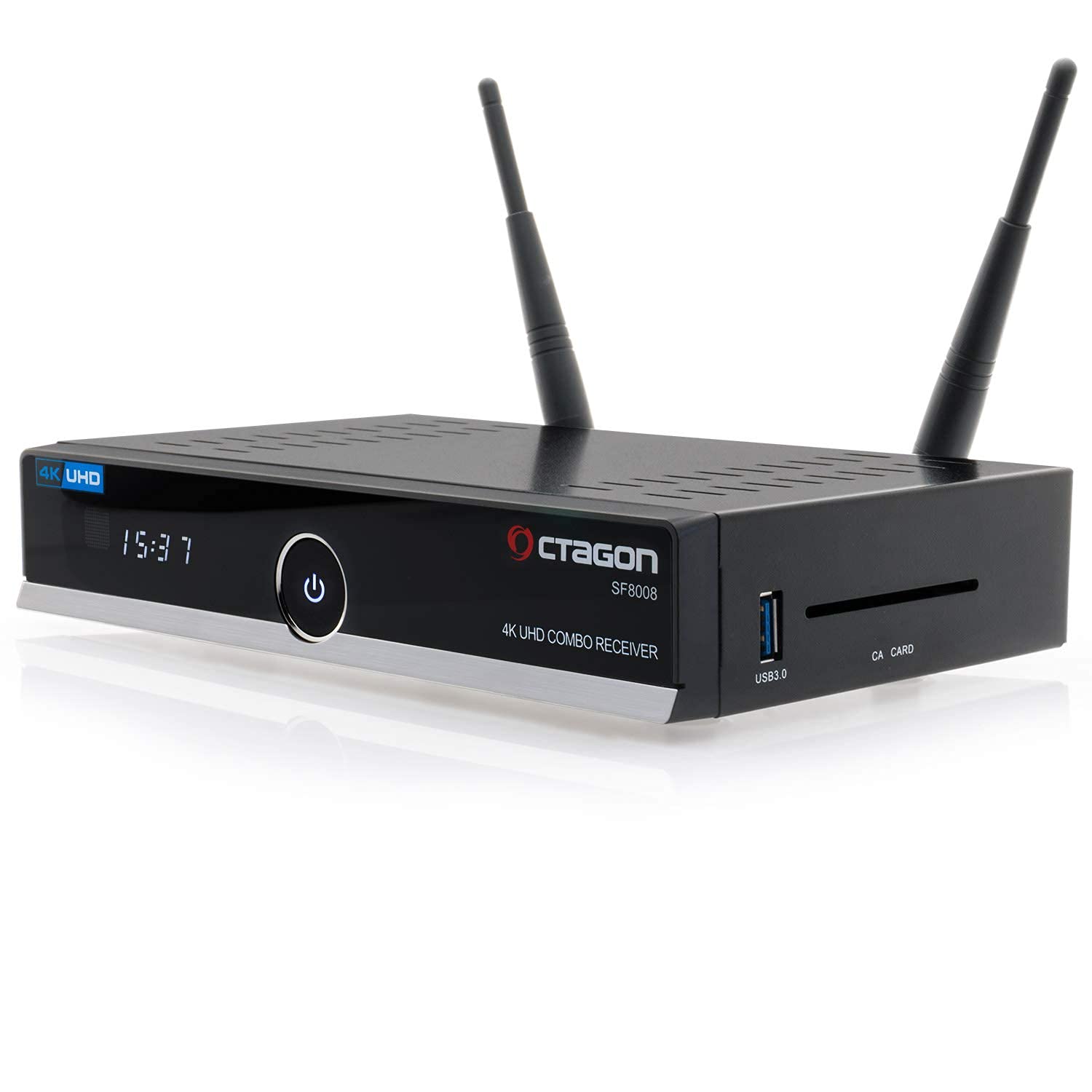 OCTAGON SF8008 4K UHD HDR HYBRID Sat- Cavo- Terrestre- Ricevitore PVR 1xDVB-S2X + 1x DVB-C / T2 - E2 Linux TV Box, Ricevitore PVR tramite USB - incluso cavo HDMI EasyMouse e doppia WLAN