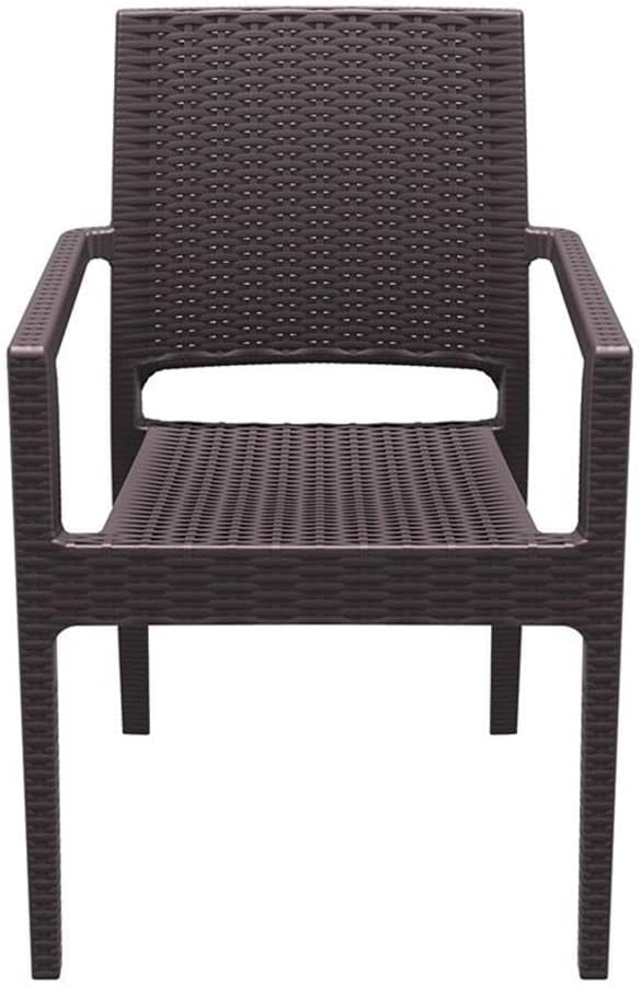 Compamia Ibiza Resin Wickerlook Patio Dining Arm Chair in Brown (Set of 2)