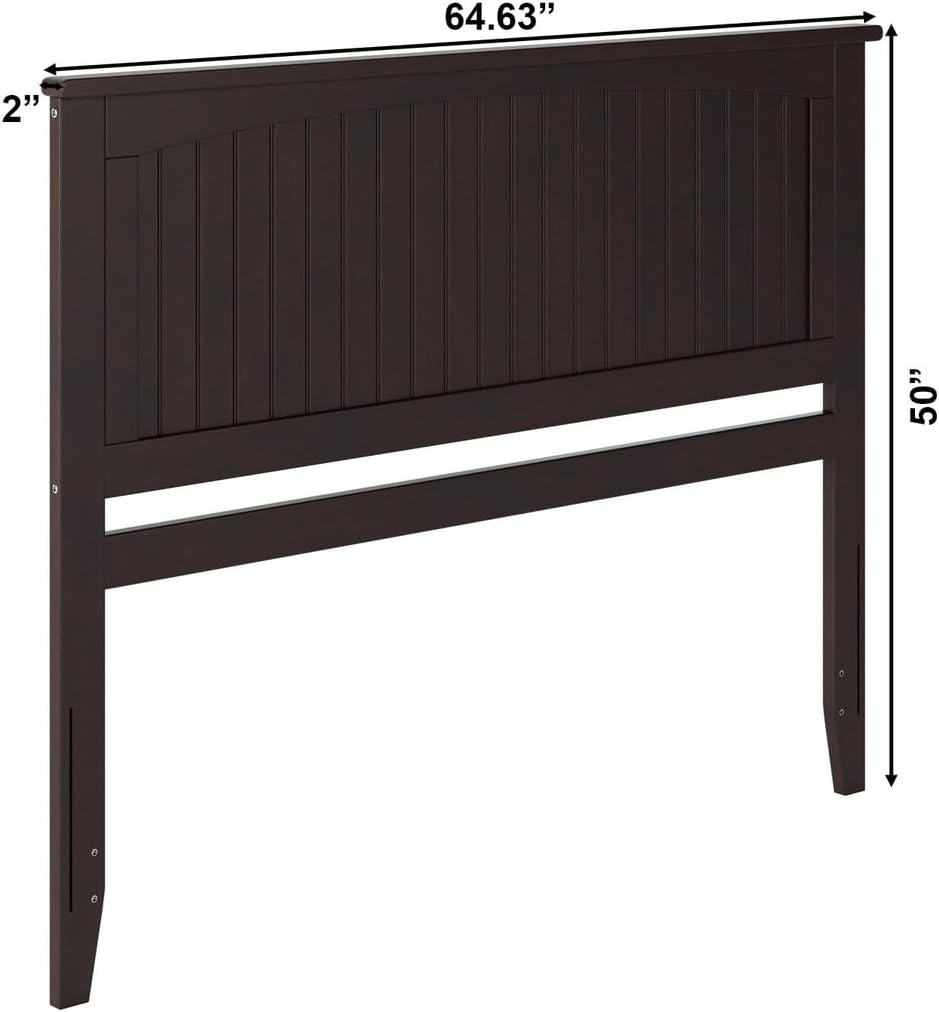 HomeStock Solid Wood Headboard with USB Charger - Coastal Bedroom Furniture Queen/Espresso