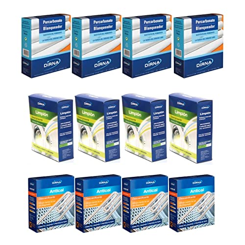 DIRNA Lote Ahorro 4 x Percarbonato 750 gr+ 4 x Limpion 1 kg + 4 x Antical 1 kg Cover