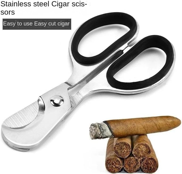 JDIME Stainless Steel Cuban Cigar Cutter Scissors Knife Head Guillotine Portable Smoking Accessory