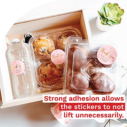 Xfasten Pink Thank You Stickers Roll For Small Business, 500 2-Inch Round Thank You Sticker Tags, Microwave-Safe Thank You Sticker Label Bulk For Packaging, Shipping, Shopping Bags And Envelopes #TOP4