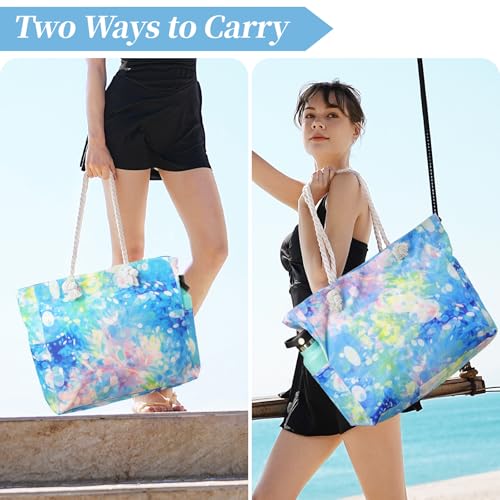 Image of Tavaleu Beach Bags for Women - Large Beach Tote Bag, Women Sandproof Pool Bag for Pool Gym Grocery Travel
