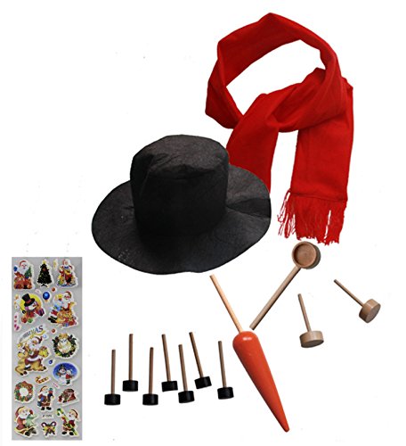 StarJoy Snowman Decorating Kit - Winter Holiday Outdoor Fun Toys for Kids - Christmas Gift[13 Pieces and Christmas Sticker]
