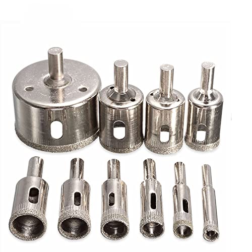 Set de 10 brocas diamantadas 6-30 mm para vidrio y cerámica miniatura 1