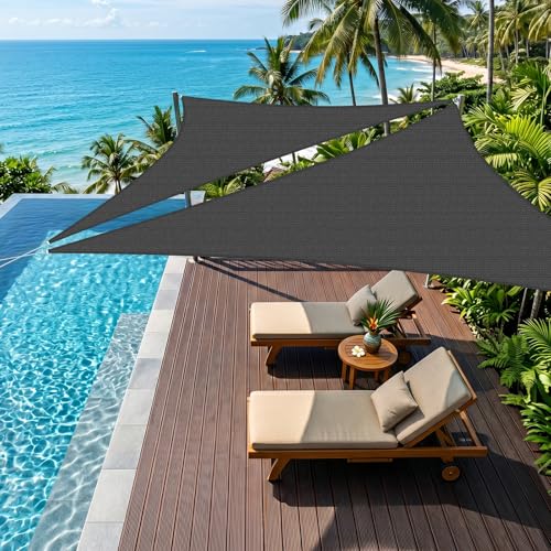 Image of KANAGAWA 12'x12'x17' Sun Shade Sail Dark Gray Curved Triangle