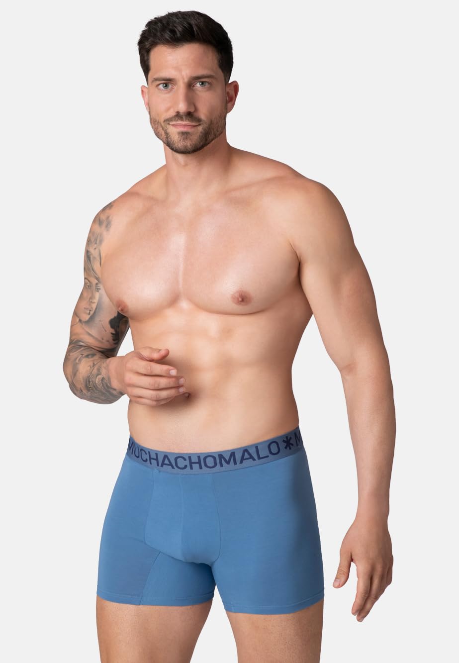 Muchachomalo Calzoncillos para Hombre, Ropa Interior Lisa de Algodón para Hombre, Pack de 2 Unidades, Bóxers Lisos de Corte Clásico con Cintura Elástica
