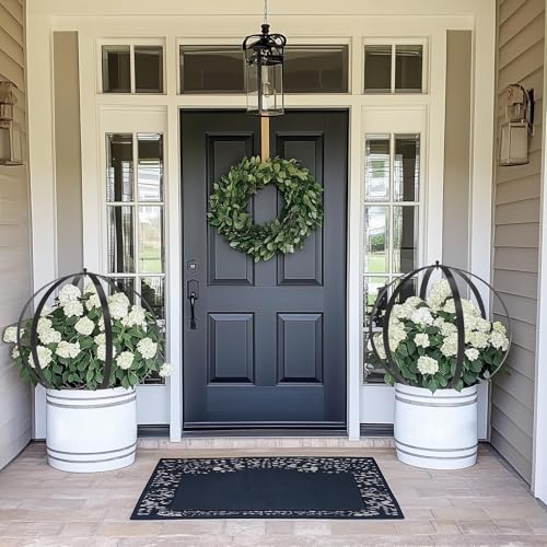 Metal Plant Round Circle Trellis for Climbing Plants, Round Garden Sculpture, Outdoor Potted Planter Trellis Patio Urn Décor & Doorway Accent，25.2"*21.2"-2Pack