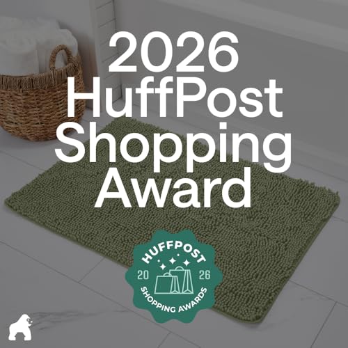 Image of Gorilla Grip Luxury Chenille Bathroom Rug Mat, 48x24, Extra Soft and Absorbent Shaggy Rugs, Machine Wash and Dry, Perfect Plush Carpet Mats for Tub, Shower, and Bath Room, Sage Green
