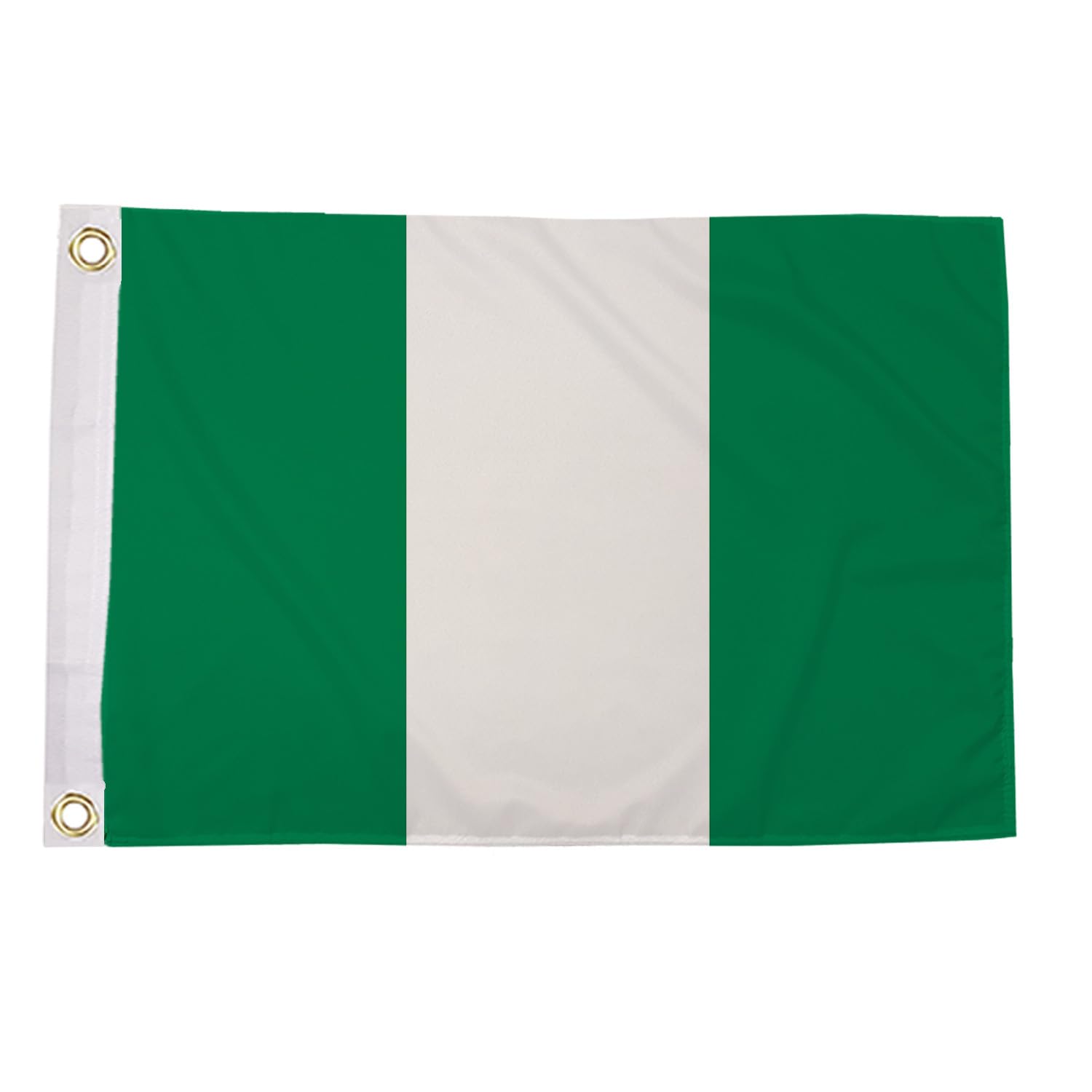 Flagtex Nigeria Flag 18x12 Inch with Eyelets, Small National Polyester Flag