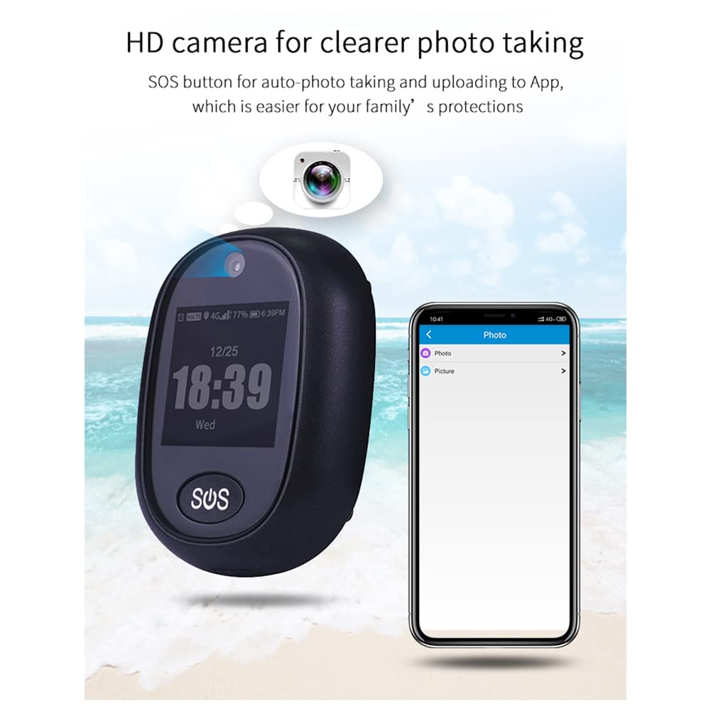 melairo Colgante de Seguimiento GPS 4G V45 para NiñOs Mayores Mini GPS Rastreador Personal Alarma Reloj Parlante una Prueba de Agua (Rojo)