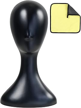 Mannequin Head 16 Inch Professional Plastic Black 1PC with Jack,Durability Multi-Purpose Women Model Wig Stand,Suitable For Displaying and Styling Wigs,Hats,Masks,Headdresses and Necklaces