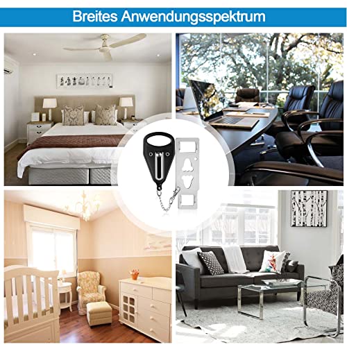 Tragbares Türschloss, Türketten Sicherheit, 2 Stück Reiseschloss Sicherheitsschloss, Wohnungstür Zusätzliches Schloss, Schwarz und Rot