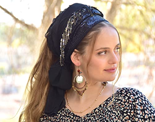 Mika Ruffle Bandana, Headband Tichel, Chemo Hair Snood, Head Scarf, Head Covering, Jewish Headcovering, Scarf, Hat Bandana2