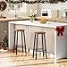 HOOBRO Bar Stools, Set of 2 Bar Chairs, Kitchen Round Height Stools with Footrest, Breakfast Bar Stools, Sturdy Steel Frame, for Dining Room, Kitchen, Party, Easy Assembly, Rustic Brown BF03BY01