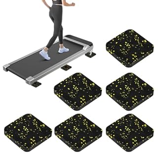 6 Pcs Walking Pad Mat with High Density Rubber for Protect Floors, Noise Reduction, Prefect for Portable Walking Pad Treadmill for Home, Non Slip, Anti Vibration