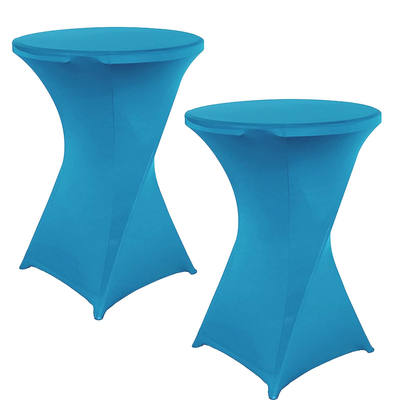 Fundas de mesa de cóctel de elastano elástico azul cielo, 80 x 110 cm, 2 unidades, perfectas para mesas de bar, bodas, eventos, restaurantes, catering y fiestas