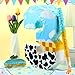 Poen Cow Number Piñata for Kids Birthday Decorations Toy Game Cow Birthday Piñata with Stick Blindfold and Confetti Blue Sky and White Cloud Candle for Boy Girls Party Inspire Decor(Number 3)