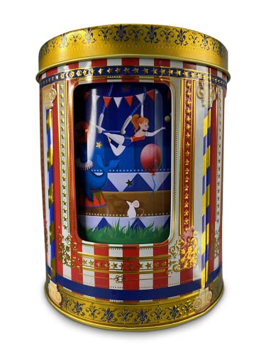 MediMuc Boîte à musique Cirque – Boîte de rangement, boîte à biscuits, boîte en tôle – Qualité alimentaire – Vol. 0,75 l