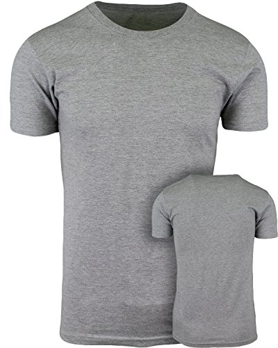 ShirtBANC Mens Crew Neck T Shirts Ultra Soft Uniform Every Day Streetwear (Heather Gray, 3XL)