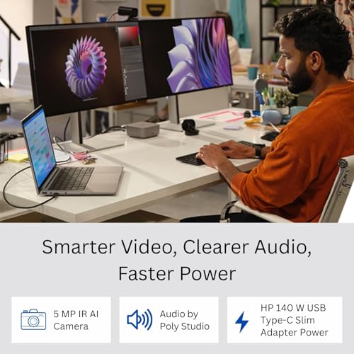 Image of HP Ultra 7 255H / 16 GB DDR5 RAM / 1 TB SSD /Windows 11 Pro /5 MP IR AI Camera / 14.0 inch AG WUXGA /Intel Wi-Fi 7 BE201 (2x2) and Bluetooth 5.4 /Fingerprint Reader (C1JN5PT)