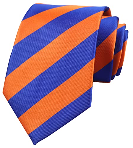 Cravate homme à carreaux orange et bleu roi 8 cm | Idée cadeau