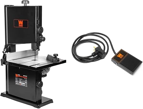 WEN 9-Inch Band Saw, 2.8-Amp Benchtop (BA3959) and WEN WA0392 120V 15-Amp Momentary Power Foot Pedal Switch for Woodworking