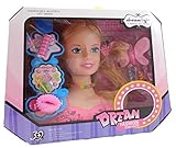 Haar Farbe kann vom Bild sehr Allkindathings 8803–5 Kinder Kids Mädchen Hair Styling Dream Puppen Head Play-Set mit Zubehör