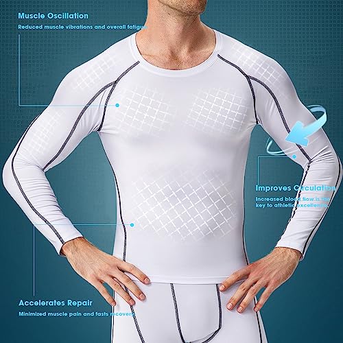 4 Pack Men's Compression Shirts Men Long/Short Sleeve Athletic Workout Tops Gym Undershirts Active Sports Baselayers2