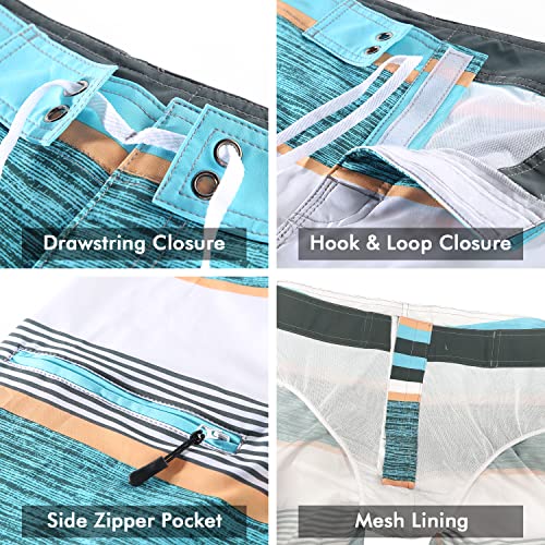 Men's Swim Trunks Long Quick Dry Beach Board Shorts with Mesh Lining Beachwear4