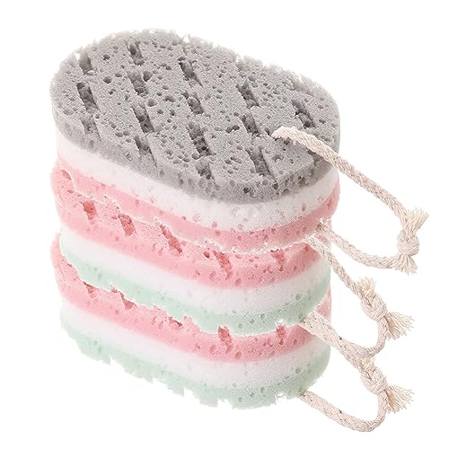 UUYYEO 3 Pcs Exfoliating Bath Sponges Loofah Body Scrubbers Soft Bathing Sponges Body Loofah Sponges Cleaning Loofahs for Women Men