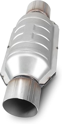 Miniatura 6 de WaSaett Convertidor catalítico universal de 2.5 pulgadas de entrada y salida de 2.5 pulgadas con puerto O2 y escudo térmico (cumple con EPA)