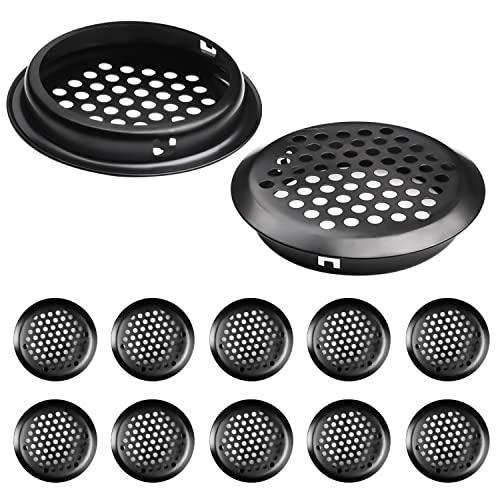 Fiteber Grille Aération Ronde, 10 pièces Grille de Ventilation en Acier Inoxydable, Cuisine Trou de Ventilation, Armoire Trous D'Aération, Meubles Bureaux Bouche Aération (53mm) Cover