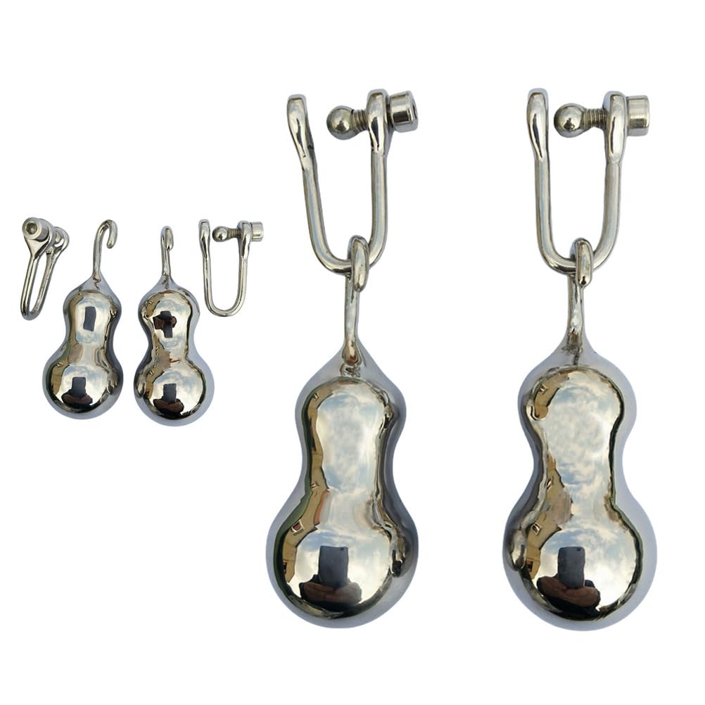 1 Paar Edelstahl Einstellbare Nippelklemmen Stimulation, Metall Schwer Fetisch Brustwarzenklemmen/Nipple Clamps mit Anhänger Erotik BDSM Sexspielzeug für Frauen,Silber,Verstellbar