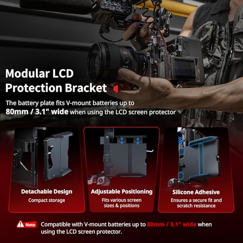 Image of SmallRig Foldable V Mount Battery Plate Kit Pro, w /QR Plate for Arca, LCD Screen Protection Bracket & Cable Clips, All-in One for Mirrorless /DSLR, for NEEWER V Mount Battery 5315