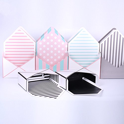 Florist Bouquet Packaging Gift Box Envelop Paper Boxes 5 Counts 7.9X2.8X5.7 Inch (Assorted 5 Patterns) #TOP4