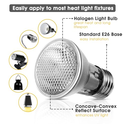 Image of Briignite Reptile Heat Bulb 2 Pack, 75W UVA Reptile Light Bulbs, Dimmable Heat Lamp Bulbs Basking Spot Light Bulb for Reptiles, Amphibian, Bearded Dragon, Lizard, Chicken