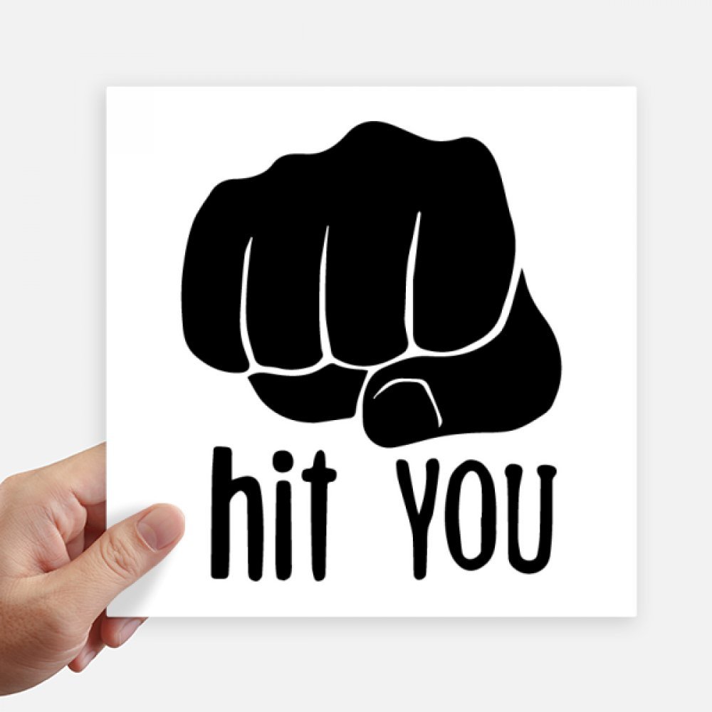 Stickers cuadrados de puño 20cm con silueta de gran visibilidad y fácil pegado