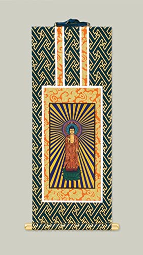 京仏壇いせむら 御本尊掛軸 阿弥陀如来掛軸(各宗派・寸法ございます) 仏壇掛軸 仏具 (50代, 浄土真宗本願寺派(西本願寺)紺金)
