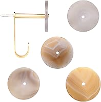 Vista 4 de Rockcloud Paquete de 2 ganchos redondos de ágata para montar en la pared con tornillos, ganchos de piedra de cristal para colgar accesorios