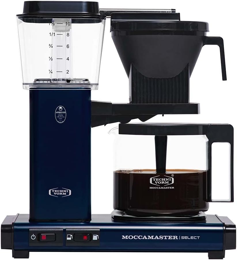 MoccamasterKBG Select, Filter Coffee Maker, Coffee Machine, Midnight Blue, UK Plug, 1.25 Liters