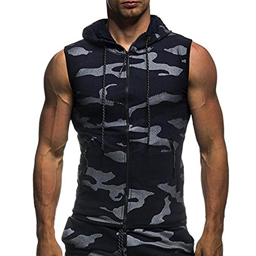 VENMO Camisetas Hombre Originales Verano,Camisas Hombre,Polos Hombre,Casual Camiseta sin Mangas con Capucha,Ropa...