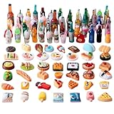 MLPKOI 150 Piezas Comida Miniatura Comida de Juguete, Accesorios para Casa de Muñecas, Juguetes Mezclados de Alimentos y Bebidas en Miniaturas Accesorios Cocina Juguetes, Estilo Aleatorio