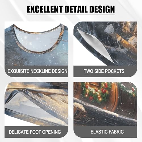 ALAZA Christmas Train Snowman Pajamas Set Short Sleeve Cotton Sleepwear Summer Pjs 2 Piece 5-14Y4