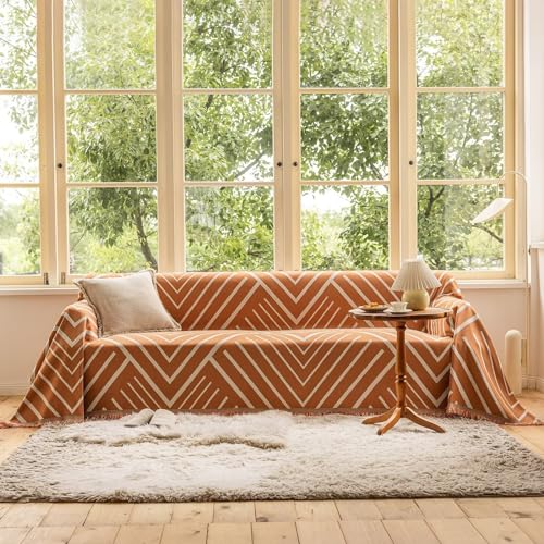 VClife-Boho-Couch-Cover-for-2-Cushion-Couch-Sofa-Thick-Chenille-Sofa-Cover-Pumpkin-Herringbone-Sofa-Couch-Cover-for-Dog-Anti-Slip-Chenille-Sofa-Slipcover-Loveseat-Cover-Washable-Furniture-Protector VClife Boho Couch Cover for 2 Cushion Couch Sofa Thick Chenille Sofa Cover Pumpkin Herringbone Sofa Couch Cover for Dog Anti Slip Chenille Sofa Slipcover Loveseat Cover Washable Furniture Protector