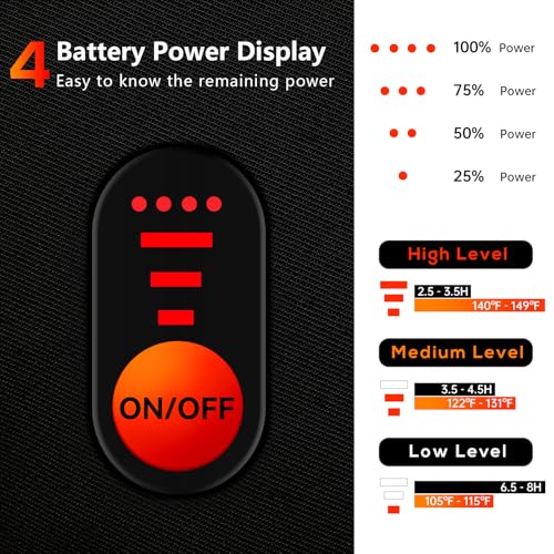 Heated Gloves for Men Women 7.4V Battery 22.2Wh Rechargeable Electric Heated Gloves Touchscreen Waterproof Heated Gloves for Winter Outdoor Skiing Work Hiking Camping Snowboarding (Black, L) by WASOTO - Image 4