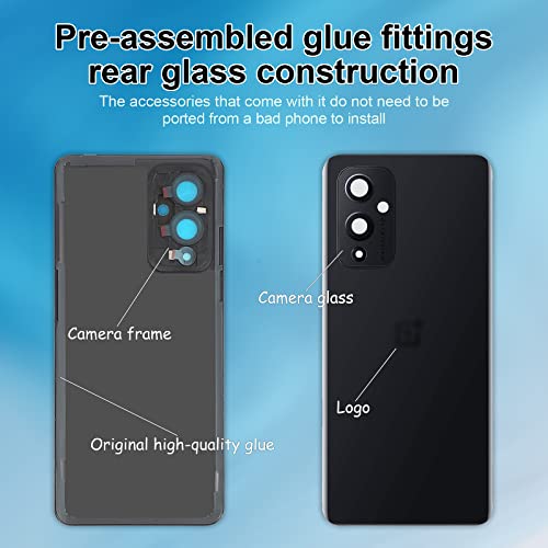 Eonpam Back Cover Glass for OnePlus 9 Rear Glass Replacement with Camera Lens + Repair Kit Genuine Rear Housing (Blue) - Image 3